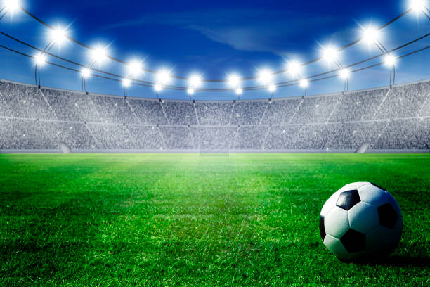 istock ball on field of stadium 664134980