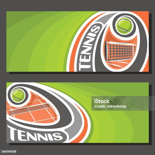 Vector Banners For Tennis Stock Illustration - Download Image Now - Invitation, Abstract, Cartoon
