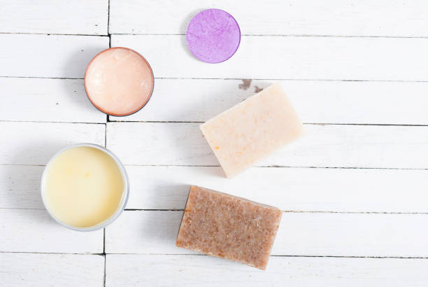 istock Beauty product samples on white wood 664147720