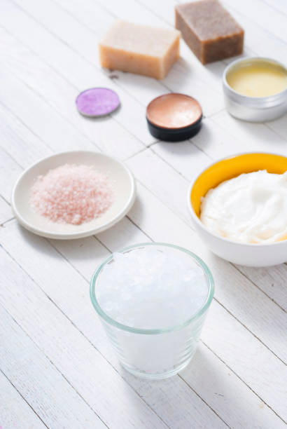 istock Beauty product samples on white wood 664147788