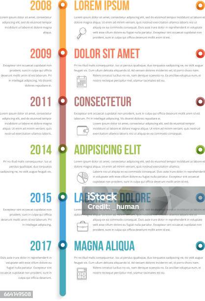 Vertical Timeline Infographics Stock Illustration - Download Image Now - Timeline - Visual Aid, Vertical, Infographic