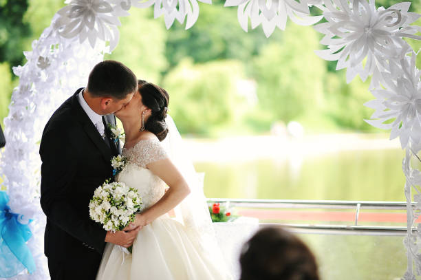 istock Young wedding couple at the wedding ceremony 664160908