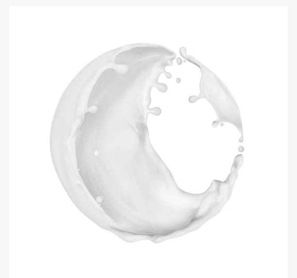 Splashes of cream isolated on white background