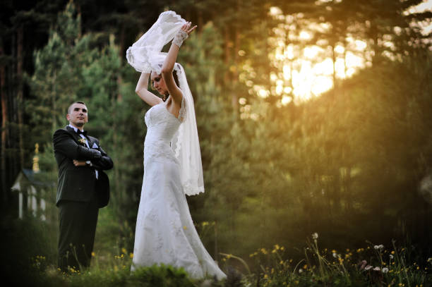istock wedding fashion bride on sunset 664166564
