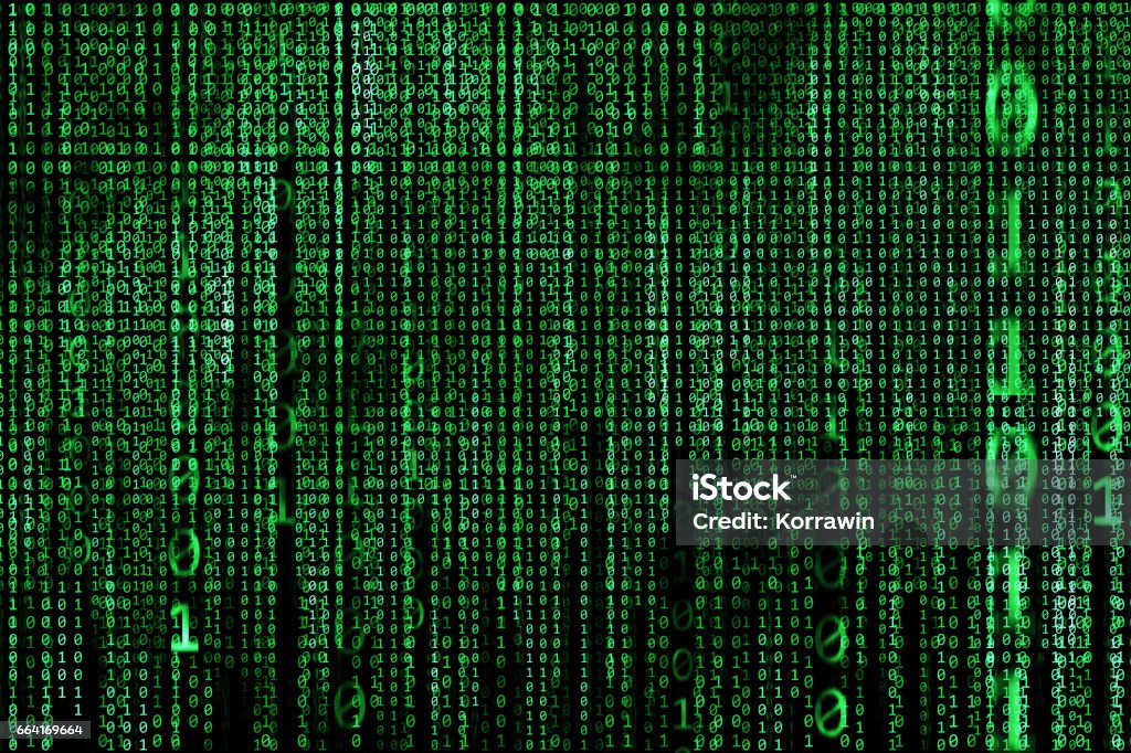 Hacker Concept Computer Binary Codesgreen Text On Black Background ...