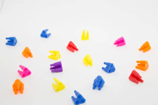 plastic block toys for children isolated
