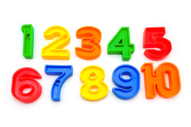 istock Colorful plastic numbers, isolated on a white background 664171552