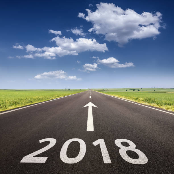 istock Empty highway to upcoming 2018 at idyllic morning 664174004