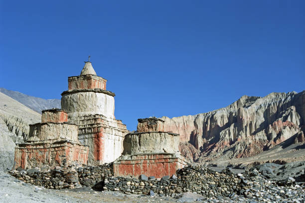 istock Ancient Buddhist ritual Stupas in the remote area of Upper Mustang. 664181508
