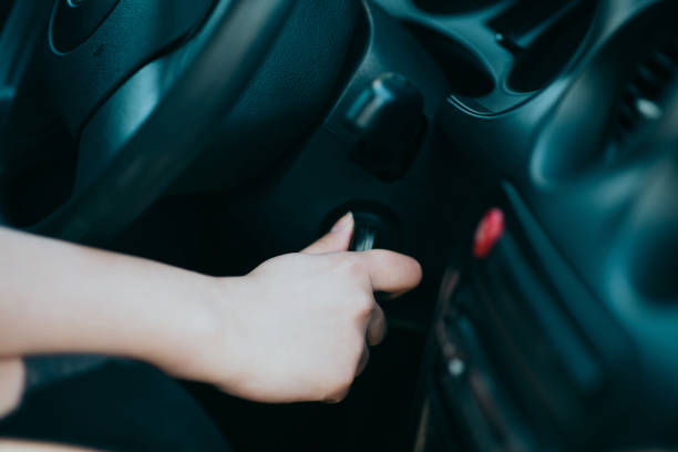 istock starting the engine of car 664181544