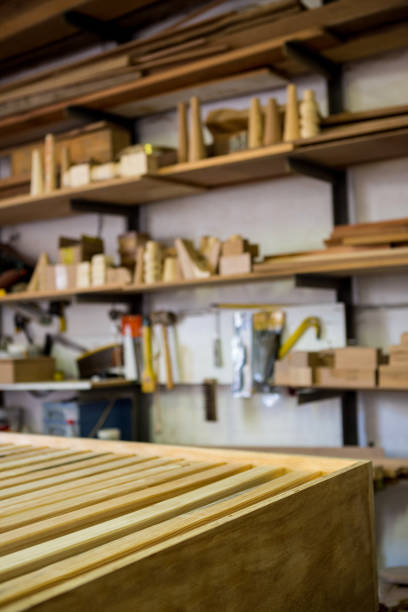 istock Image of the carpenters workshop 664182600