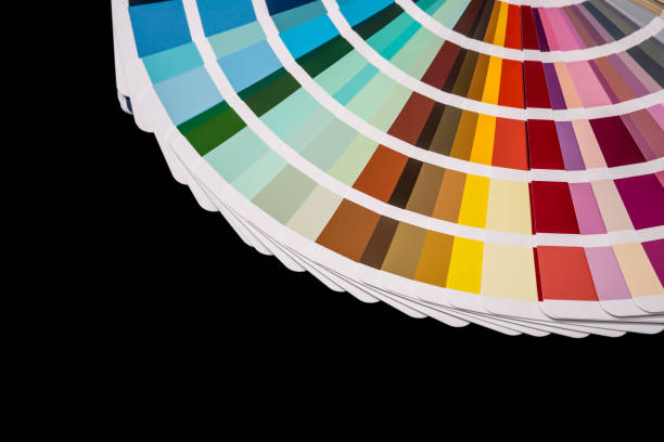 istock Color palette guide  isolated on black. 664182652