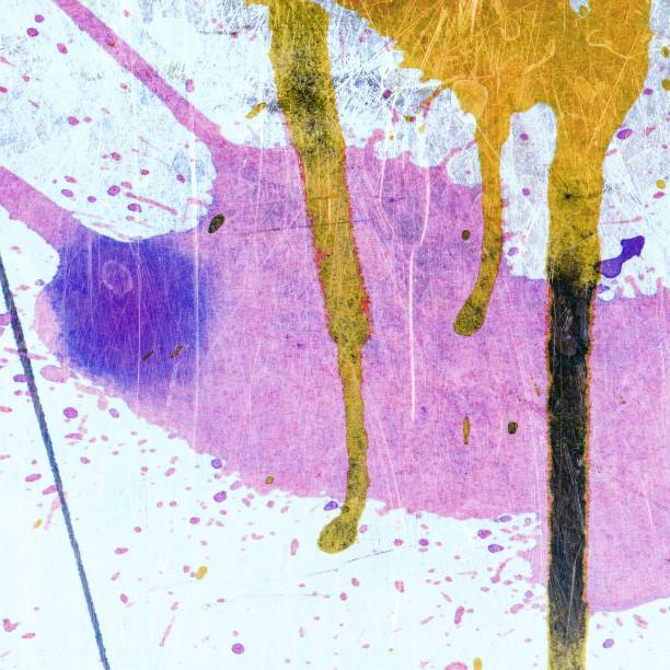 istock Colorful abstract dripping watercolor texture on cotton paper. Creative artistic design element. 664188406