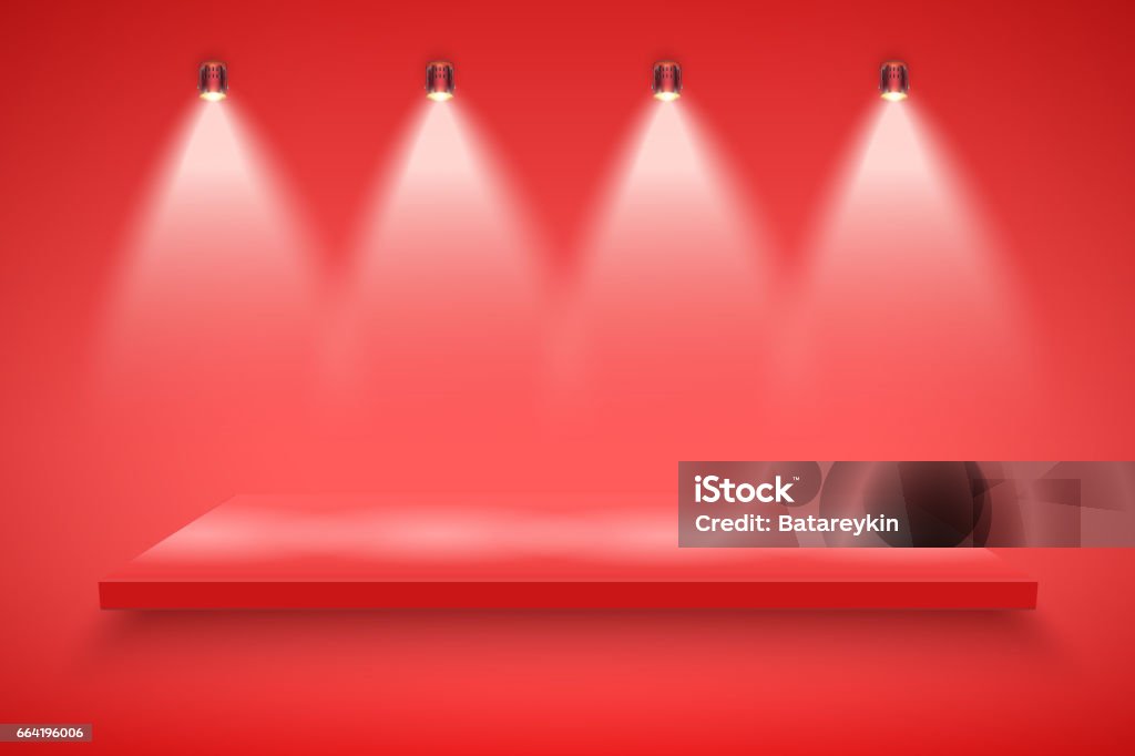 Platform Box Red Red Presentation Platform Stock Illustration - Download Image Now ...