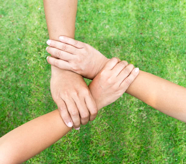 istock concept of teamwork. business people joined hands 664202572