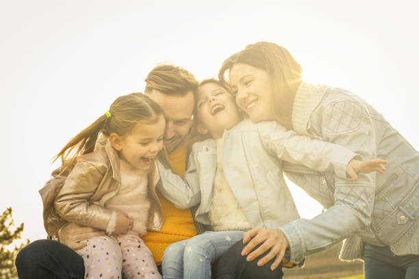 istock Happy family outdoor. 664206500