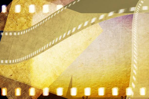 istock Vintage sepia film strip frame. Plaster textured. 664207002