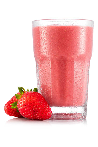 istock Strawberry smoothie in glass with fruit 664210520