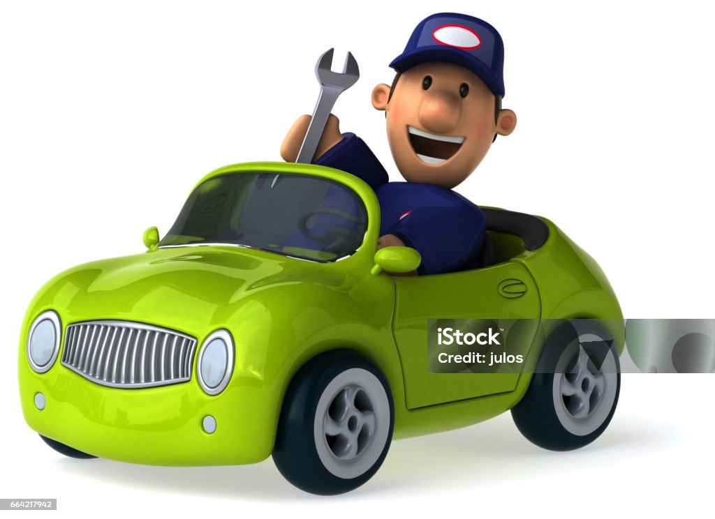 Mechanic Fun Fun Mechanic 3d Illustration Stock Illustration - Download Image Now ...