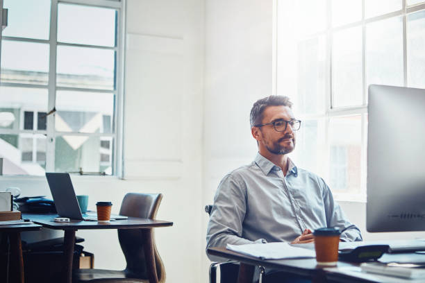 istock Working hard to meet his goals and objectives 664221602