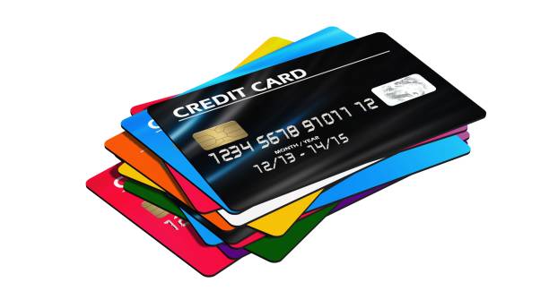 istock Set of  Credit Cards isolated on white background 664221764