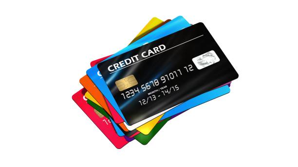 istock Set of  Credit Cards isolated on white background 664221822