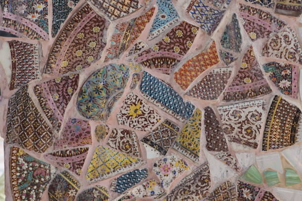 istock Colorful mosaic background wall 664224646