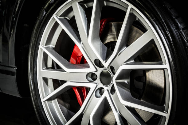 istock Close-up of modern car wheel 664225008