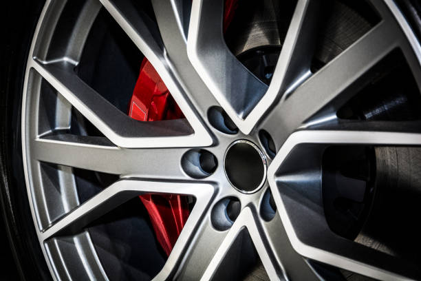istock Close-up of modern car wheel 664225122