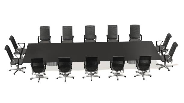 istock boardroom, meeting room and conference table with Office chairs. Business concept. Isolate on white 664234924