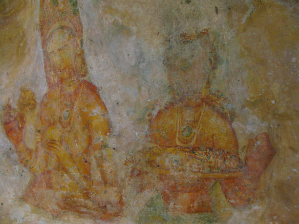 istock Ancient Buddhist murals, Lion mountain Sigiriya, Ceylon, Sri Lanka 664238298
