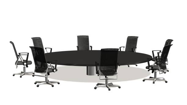 istock boardroom, meeting room and conference table with  with Office chairs. Business concept. Isolate on white 664238734
