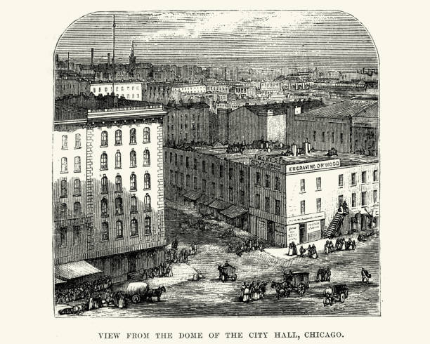 istock View from the Dome of City Hall, Chicago, 19th Century 664241332