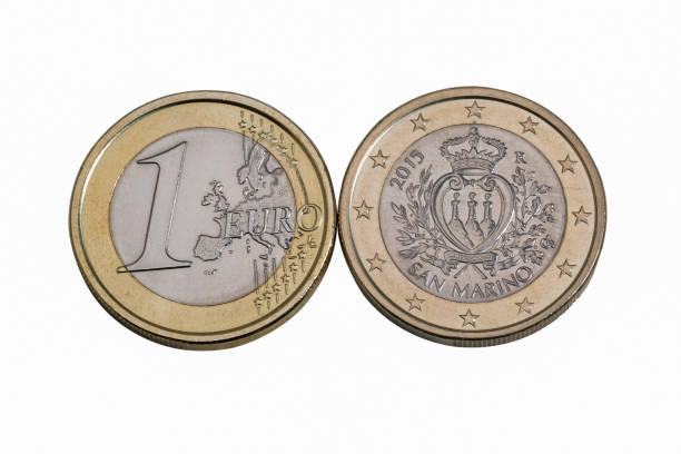 istock San Marino one euro coins macro in white 664245138