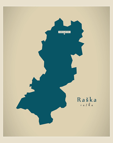 Srbmapa Reka Raska Modern Map Raska Rs Stock Illustration - Download Image Now ...