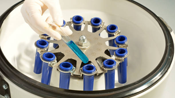 istock Automatic medical blood centrifuge in chemical lab 664246588