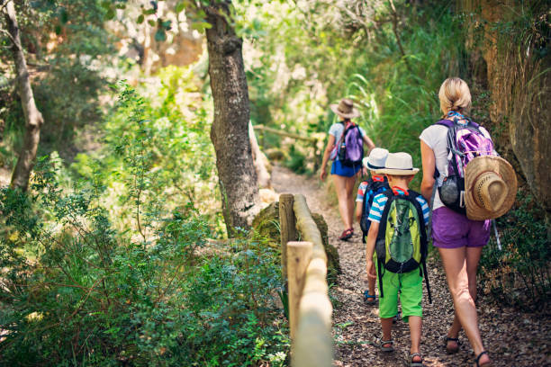 istock Family hiking in Majorca mountains 664250200