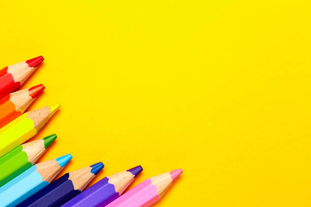 istock colorful pencil on the colorful  background 664251036
