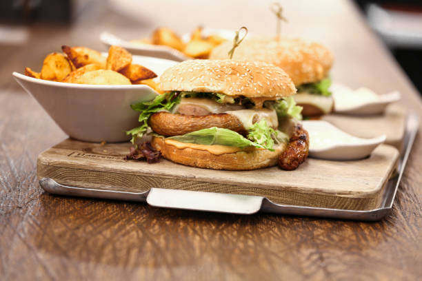 istock Two delicious wurst burgers 664253630