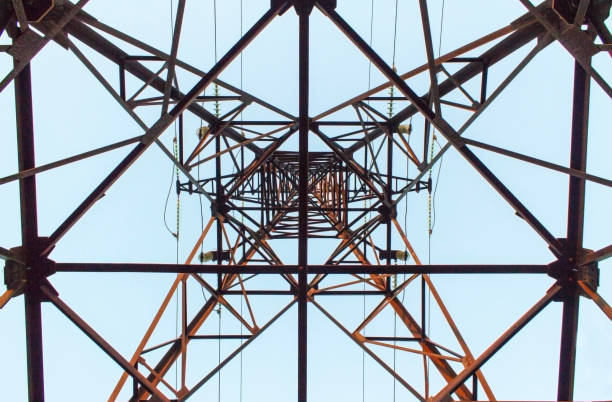 istock Line of electricity transmissio 664254252