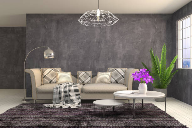 istock Interior living room. 3d illustration 664261940