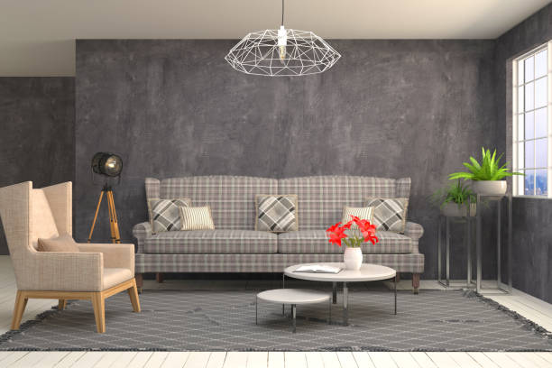 istock Interior living room. 3d illustration 664261992