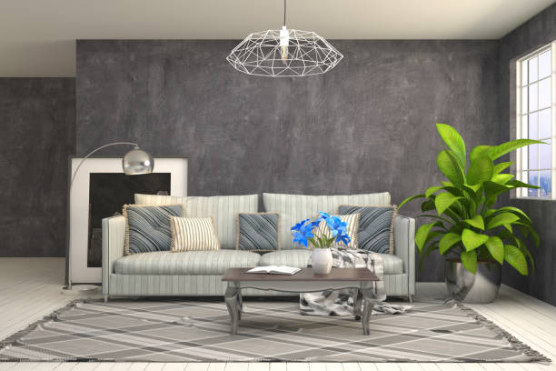 istock Interior living room. 3d illustration 664262008