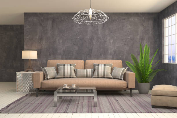 istock Interior living room. 3d illustration 664262080