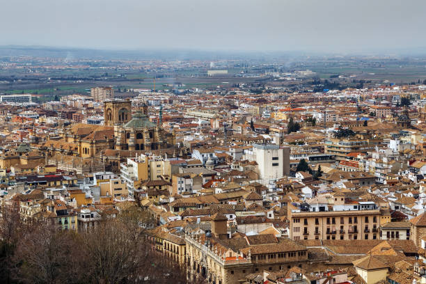 istock view of Granada city  with cathedral, Spain 664267310