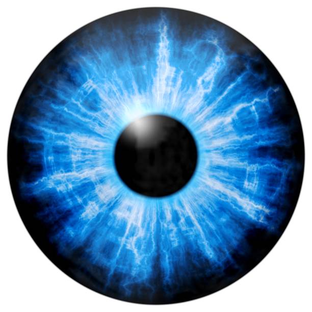 Illustration of blue eye iris, light reflection. Illustration of blue eye iris, light reflection. procedural generation stock illustrations