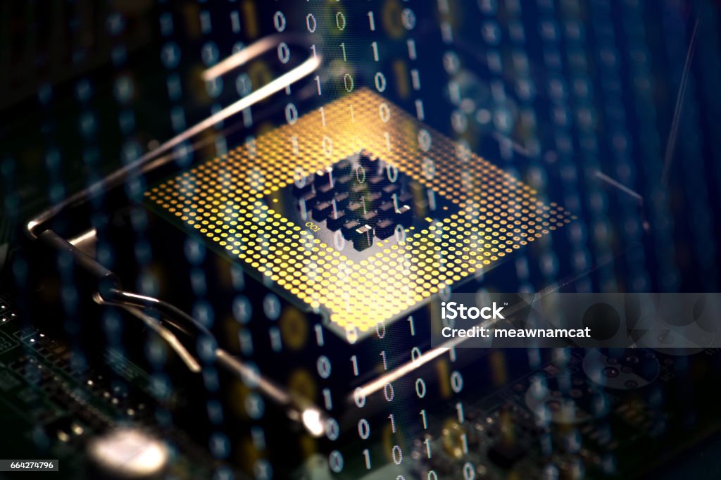Data And Computer Digital Binary Data And Computer Processor Cyber Security Concept ...