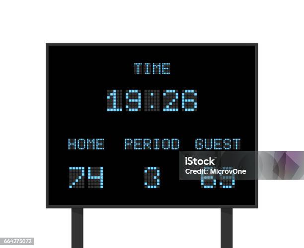 Vector Digital Electronic Board With Football Or Soccer Score Competition Stock Illustration - Download Image Now