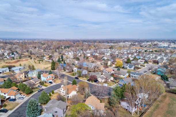 istock Fort Collins in early spring from air 664280572