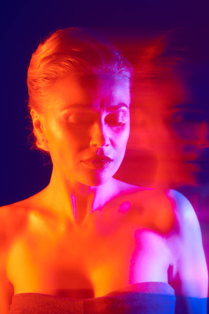 istock Creative portrait of a young woman with multi-exposure. 664286748